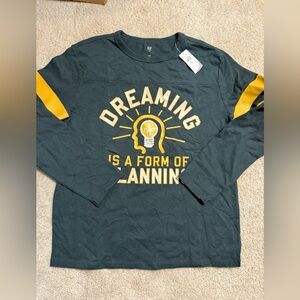 NWT! GAP Kids Dark Green and Yellow Graphic Long Sleeve Tee